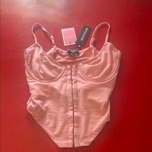 PrettyLittleThing Pink Bodysuitpretty little things top size US 2